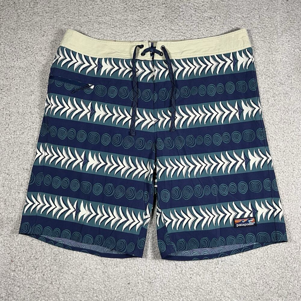 Patagonia Board Shorts Mens 38 Wavefarer Swim Trunks Hawaiian Beach Tropical